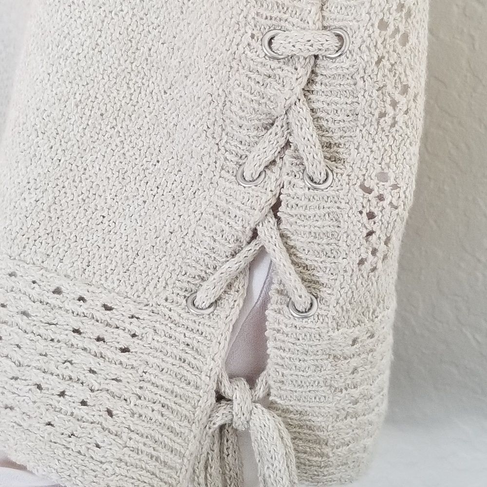 VERA WANG BNWT Knit Layered Tank Crew Neck Beige - Picture 7 of 8